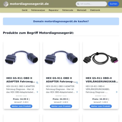 Screenshot motordiagnosegerät.de