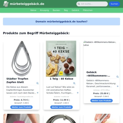 Screenshot mürbeteiggebäck.de