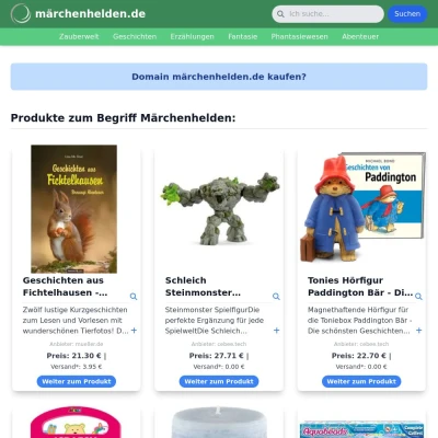 Screenshot märchenhelden.de