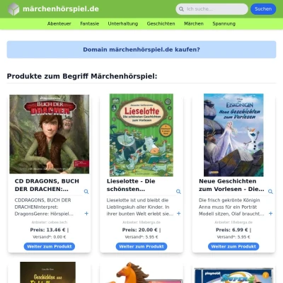 Screenshot märchenhörspiel.de