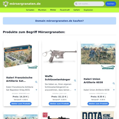 Screenshot mörsergranaten.de