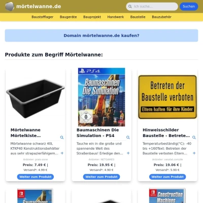 Screenshot mörtelwanne.de