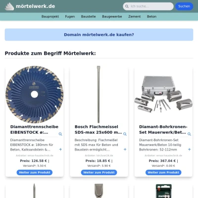 Screenshot mörtelwerk.de