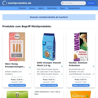 Screenshot müsliprodukte.de
