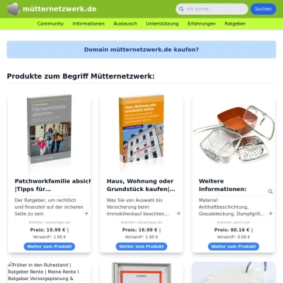 Screenshot mütternetzwerk.de