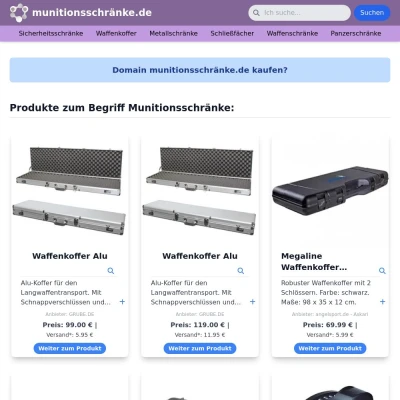 Screenshot munitionsschränke.de