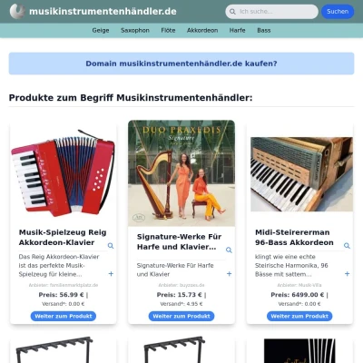 Screenshot musikinstrumentenhändler.de