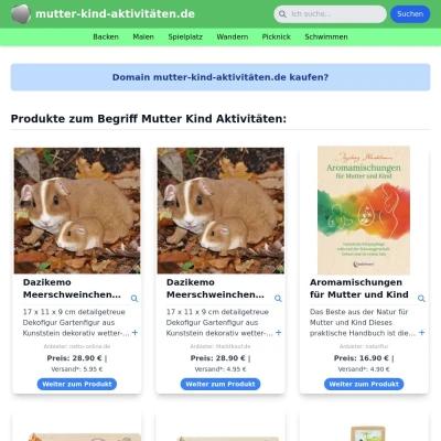Screenshot mutter-kind-aktivitäten.de