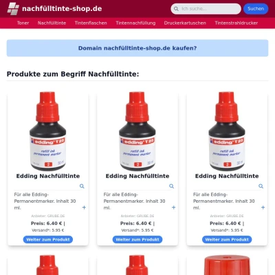 Screenshot nachfülltinte-shop.de