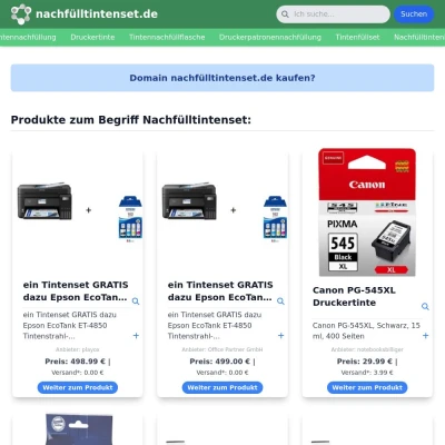 Screenshot nachfülltintenset.de