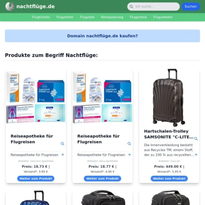 Screenshot nachtflüge.de