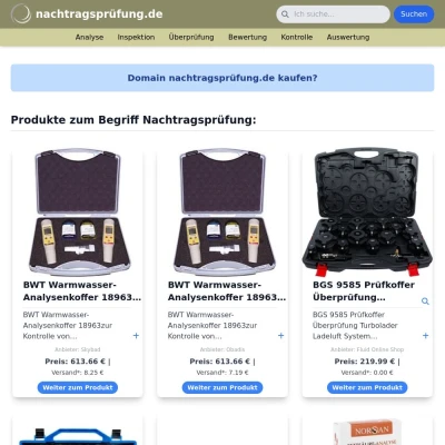 Screenshot nachtragsprüfung.de