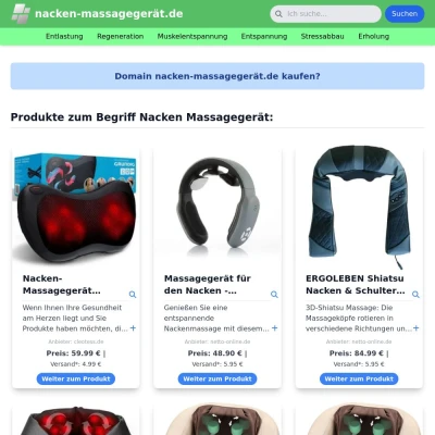 Screenshot nacken-massagegerät.de