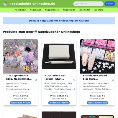 Screenshot nagelzubehör-onlineshop.de