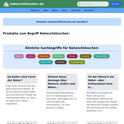 Screenshot naheschlösschen.de