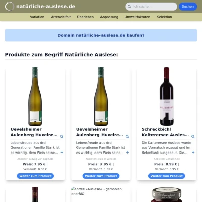 Screenshot natürliche-auslese.de