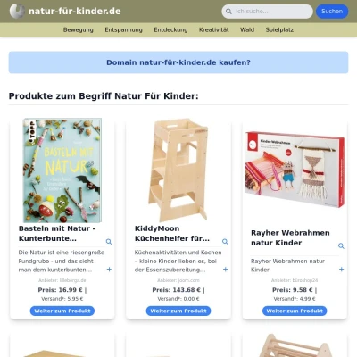 Screenshot natur-für-kinder.de