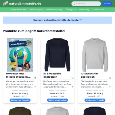 Screenshot naturdämmstoffe.de