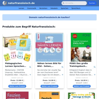 Screenshot naturfranzösisch.de