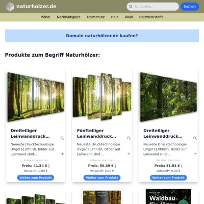 Screenshot naturhölzer.de