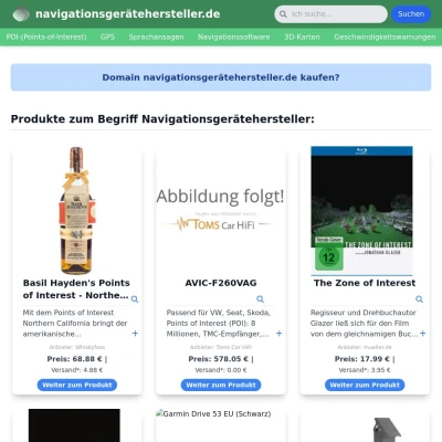 Screenshot navigationsgerätehersteller.de