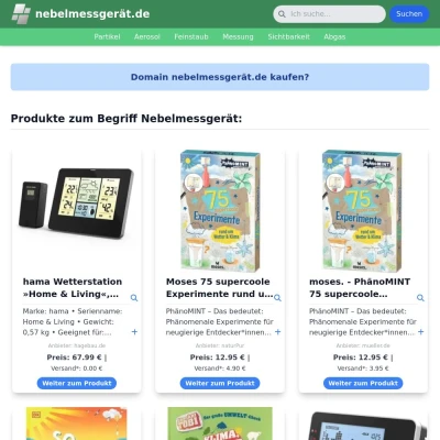 Screenshot nebelmessgerät.de