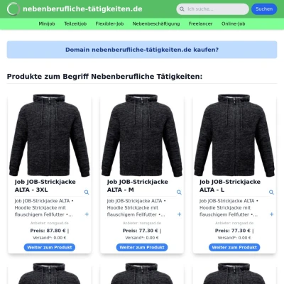 Screenshot nebenberufliche-tätigkeiten.de