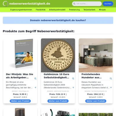 Screenshot nebenerwerbstätigkeit.de