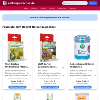 Screenshot nelkengewächse.de