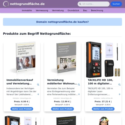 Screenshot nettogrundfläche.de