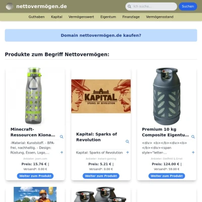 Screenshot nettovermögen.de