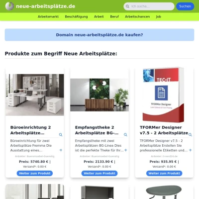 Screenshot neue-arbeitsplätze.de