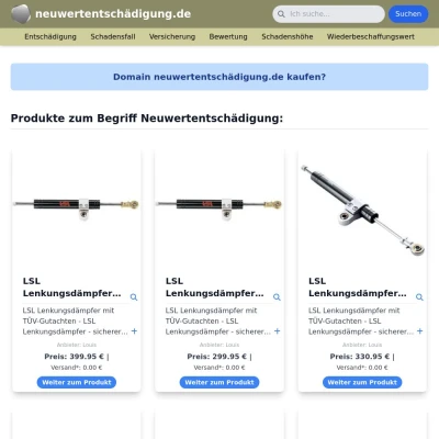 Screenshot neuwertentschädigung.de