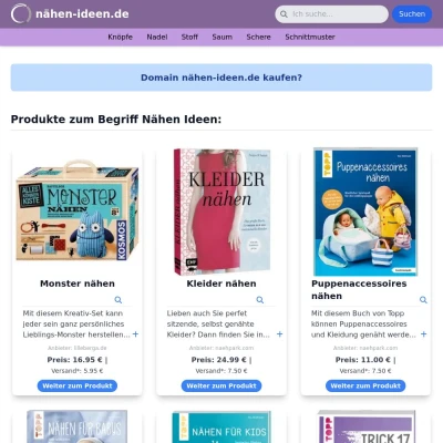 Screenshot nähen-ideen.de
