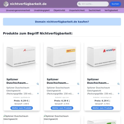 Screenshot nichtverfügbarkeit.de