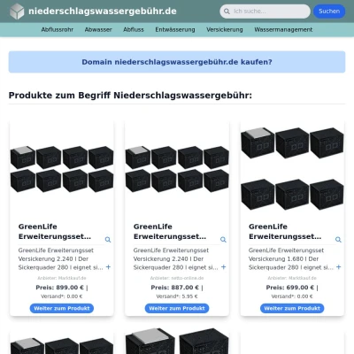 Screenshot niederschlagswassergebühr.de