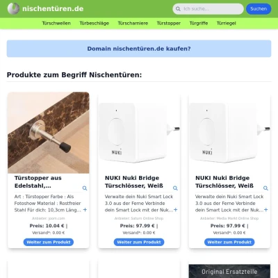Screenshot nischentüren.de