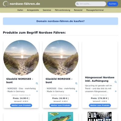 Screenshot nordsee-fähren.de