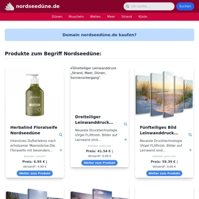 Screenshot nordseedüne.de