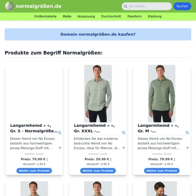 Screenshot normalgrößen.de