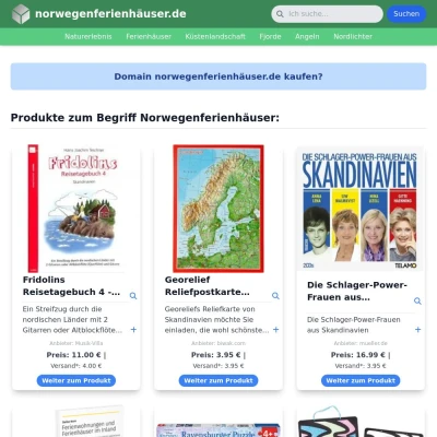 Screenshot norwegenferienhäuser.de