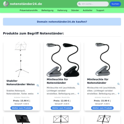 Screenshot notenständer24.de