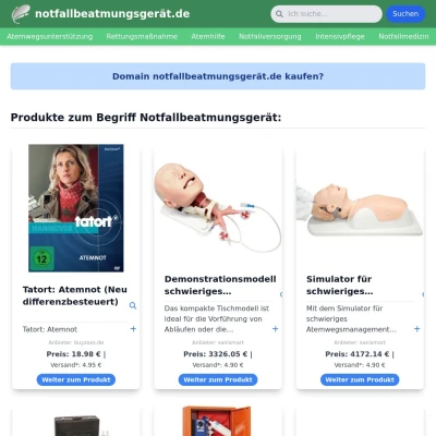 Screenshot notfallbeatmungsgerät.de