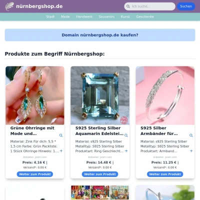 Screenshot nürnbergshop.de