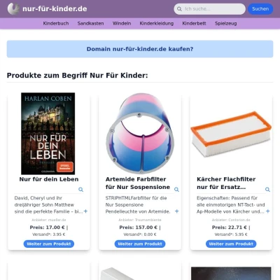 Screenshot nur-für-kinder.de