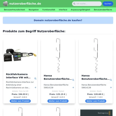 Screenshot nutzeroberfläche.de