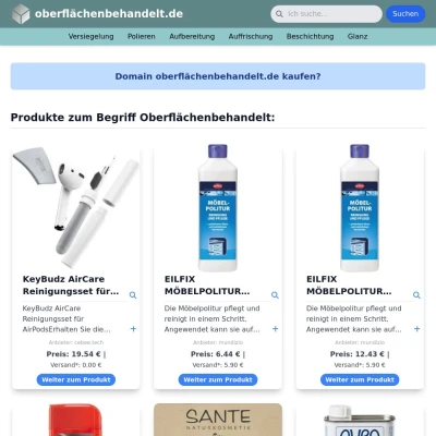 Screenshot oberflächenbehandelt.de