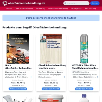 Screenshot oberflächenbehandlung.de