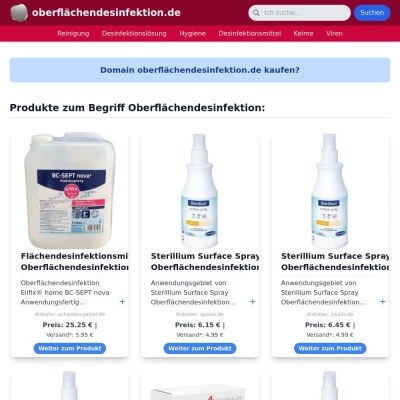 Screenshot oberflächendesinfektion.de