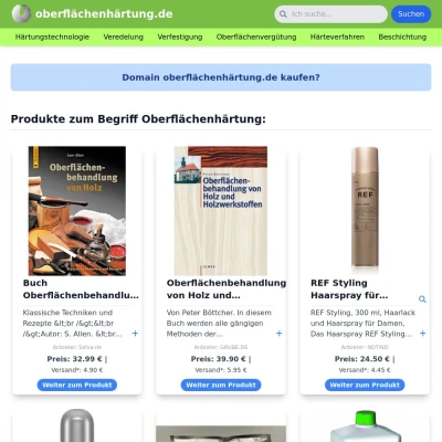 Screenshot oberflächenhärtung.de